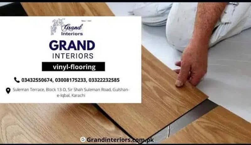 Vinyl flooring wooden floor pvc laminated spc floor by Grand interiors 0