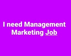 I Need Marketing Management Job At Islamabad
