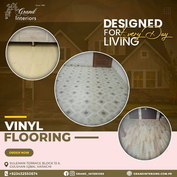 Vinyl flooring wooden floor pvc laminated spc floor by Grand interiors 2