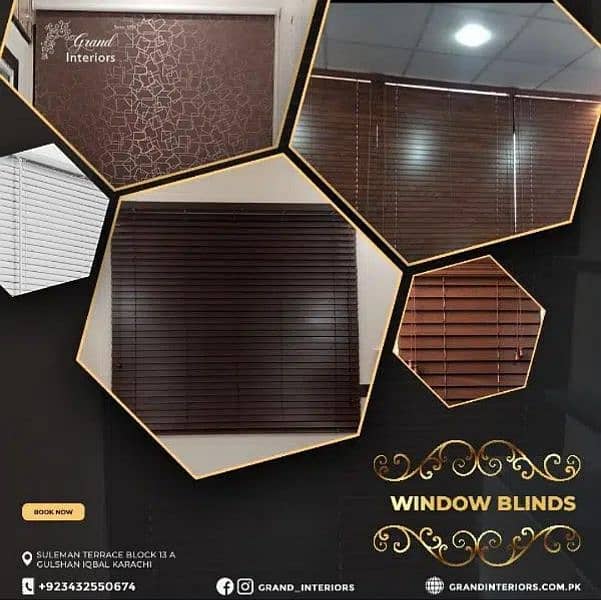 Window blinds wooden blind rollers vertical by Grand interiors 0