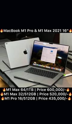 Macbook pro M1 Pro M1 Max 16 Inch 2021 64GB 1TB 32GB 512GB 16GB 2022