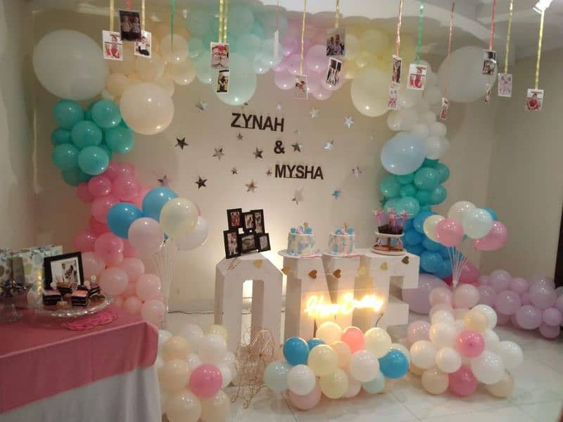 Balloon decore/birthday/aqeeqa decor/baby welcome/magic show/jumping 1