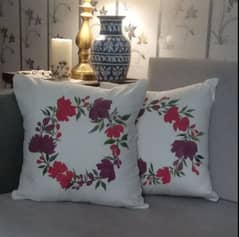 Cushion covers floral design handpainted