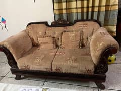 6 seaters sofa & glass sides, center table