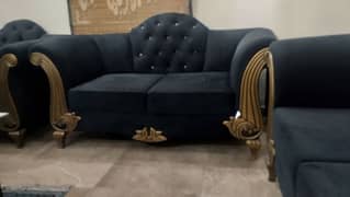 black six seater sofa set
