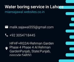 Water boring service Lahore earthing boring