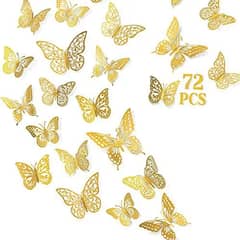 72 Pcs Butterfly Wall Decor Stickers