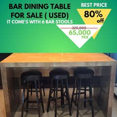 Bar Dining Table with 6 stools