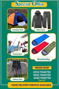 Sleeping Bags/Raincoats/Camping Products Available  03459442750 Zain