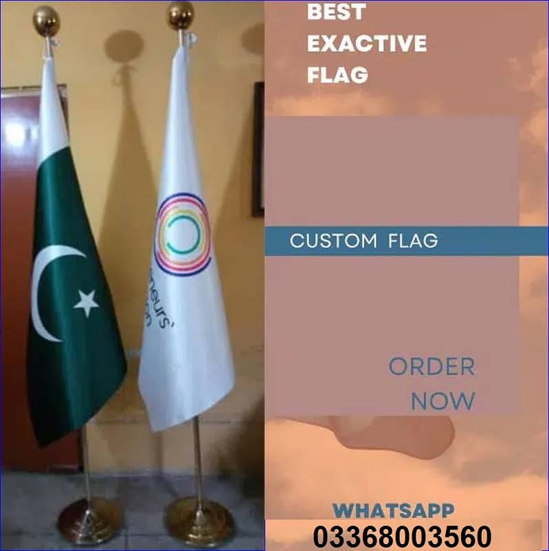 KPK Flag & PTI Flag with Floor Stand for Govt or commissioner Office 15