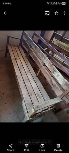 wooden bench for academy and white boards
