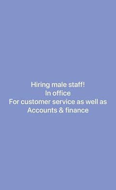 hiring male staff for office