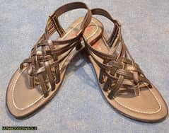 Women's synthetic leather plains sandals