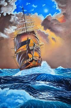 A ship battling a fierce storm at sea.