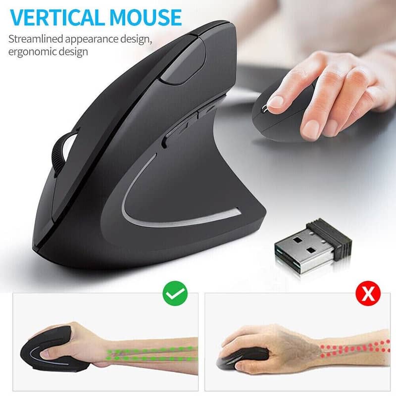 New Style / Model Mouse Ergonomic 2.4GHz Wireless Optical. 3