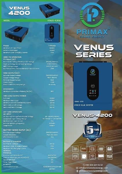 Primax Venus 4200 4KW Solar Hybrid Inverter 0