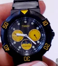 Timex men's 100M sport watch Yellow and Black Rare casio seiko