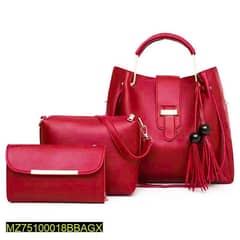 3 pcs leather hand bag set