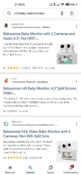 Babysense Baby Monitor with 2 Cameras s2 1