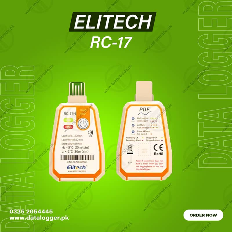 RC17 Elitech Disposable Single-Use Temperature  Data Logger(xi) 0