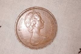 British Elizabeth l l 1971 2 penny rear coin for sale