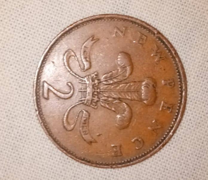 British Elizabeth l l 1971 2 penny rear coin for sale 1