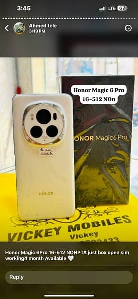 Honor magic 6 pro just box open sim time 4 months 0