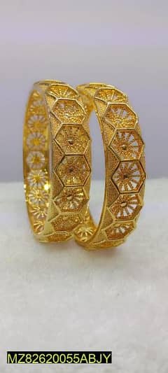 2 Pcs Gold plated kara bangles