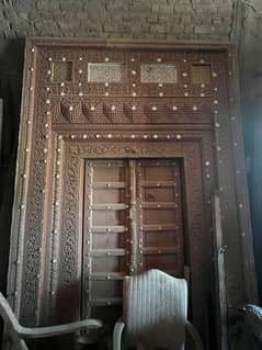 wooden Historical antique door