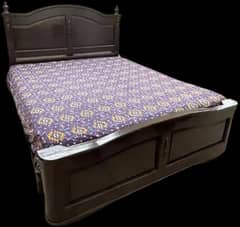 Elegant Walnut Wood Queen bed
