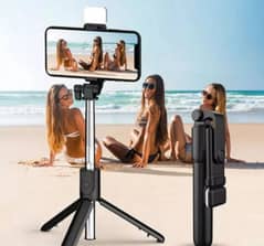 Selfie Stick with LED Light Mini Tripod Stand