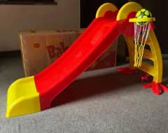 kids slide in yellow and red color