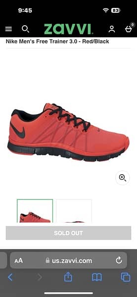 Nike Men’s Free Trainer 3.0 Red / Black Size 43/44 4