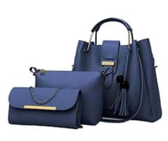 3pcs women's pu leather Plain handbag