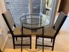 Ikea  glass top dining  table, dining table with chairs , IKEA