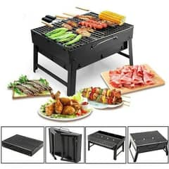 Folding Portable Outdoor Barbeque Charcoal Bbq Grill Oven Black Carbon