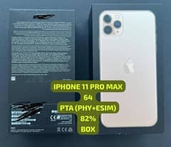 IPHONE 11 PRO MAX 64 PHYSICAL DUAL PTA WITH BOX CONDITION GOOD