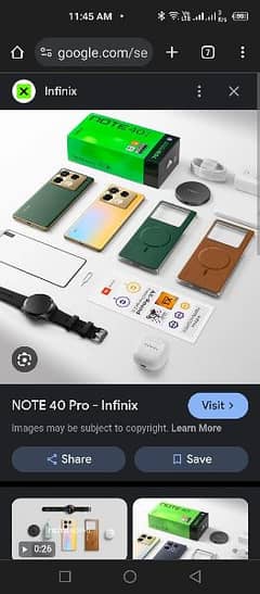infinix box pack note 40 pro . 12+12.512 . 108 megapixel camera
