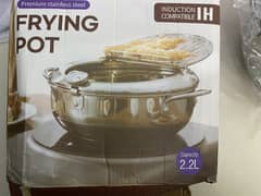 Stainless Steel Deep Fryer Pot, 2.2 L/3.4 L Deep Frying Pot Tempura F