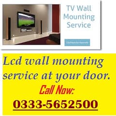 LCD LED TV wall mount fitting installation services providind