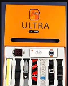 7 in 1 Ultra Smart Watch with 7 Straps And Wireless Charging