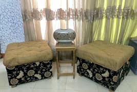 Pair of square shape Sofa chairs/Coffee chair/puffies