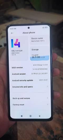 redmi Note 10 Pro 8128 full box enough 10 condition