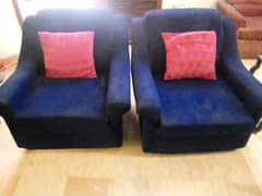 1 Seater sofe 4 nos and center wooden with top glass for sale