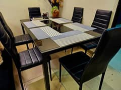 Dining table set with six chairs