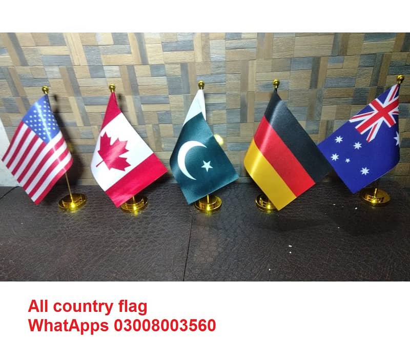 Indoor Pakistan Flag with floor stand | Logo Table Flag | Outdoor Flag 9