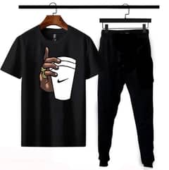 2 Pcs Micro Polyester Printed T-Shirt And Trouser