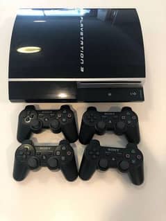 PlayStation 3 ps3 with 4 joysticks and 500gb hard disk full of games