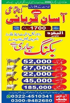 Asan Qurbani Ijtamai 2024 ( Cow Share , Goat , Camel Share)