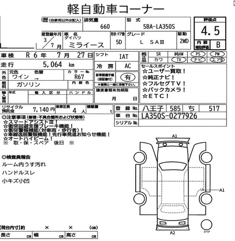 Daihatsu Mira e. S LSA3 Red Wine 2021 Under Shipment 12